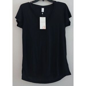 Alternative 2894B2 Women's Sz Small Black Slinky Jersey V-Neck S/S T-Shirt